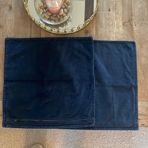 Pottery Barn navy velvet pillow covers